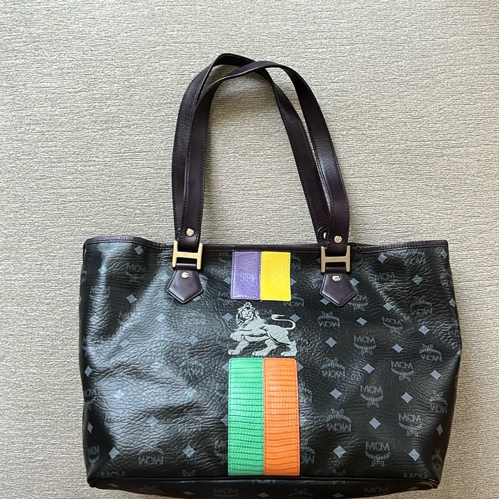 MCM Black Tote with lion